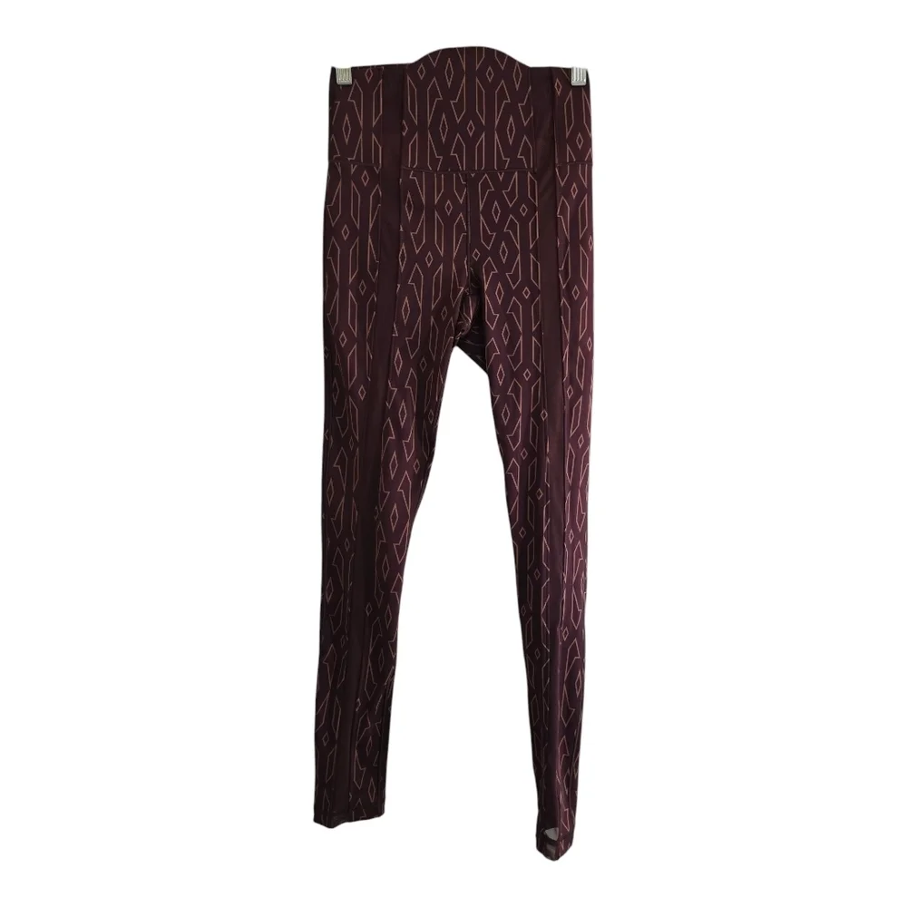 adidas x IVY PARK Burgundy Monogram Sheer Panel Leggings XS - Picture 4 of 9